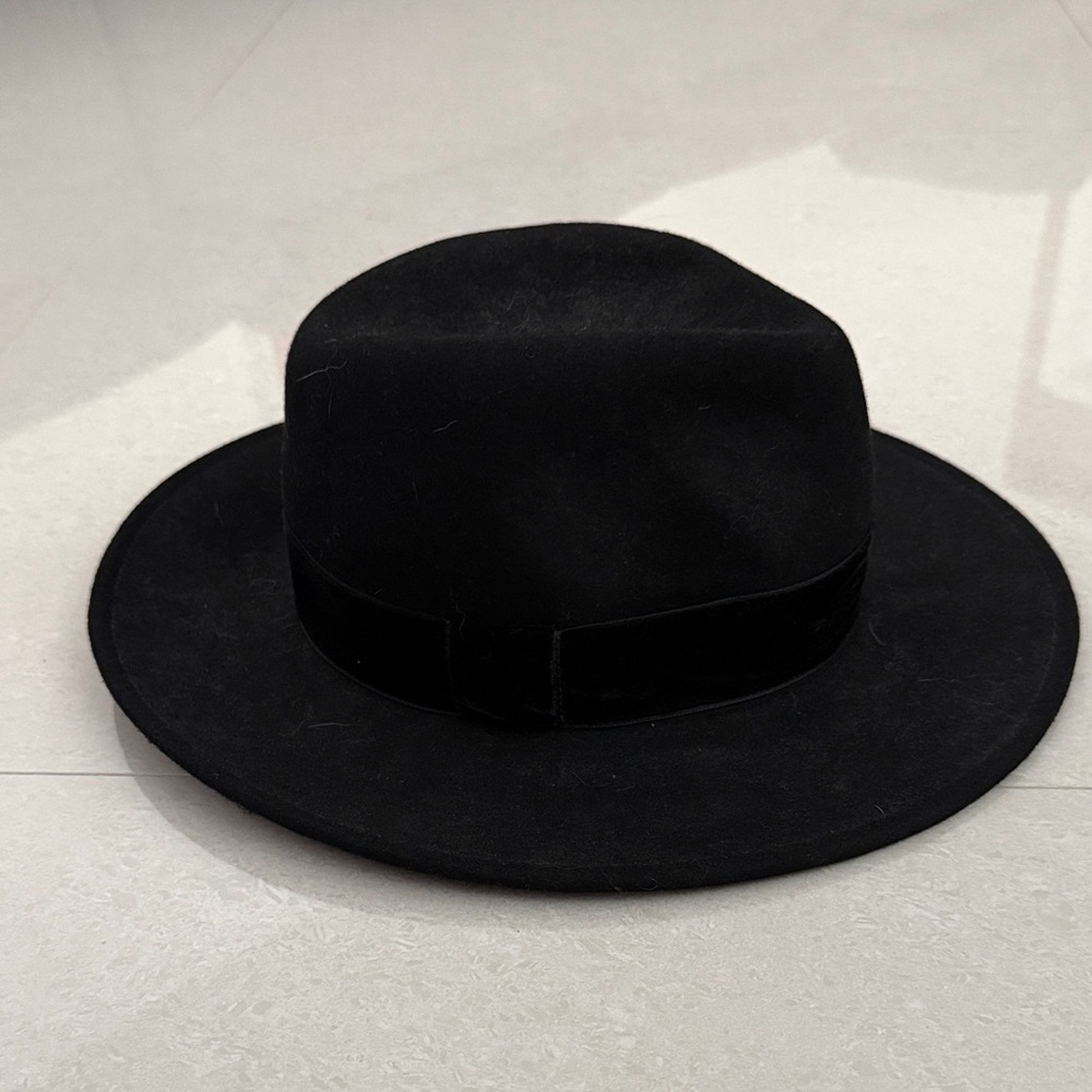 ba&sh Black Wide-Brim Wool Fedora